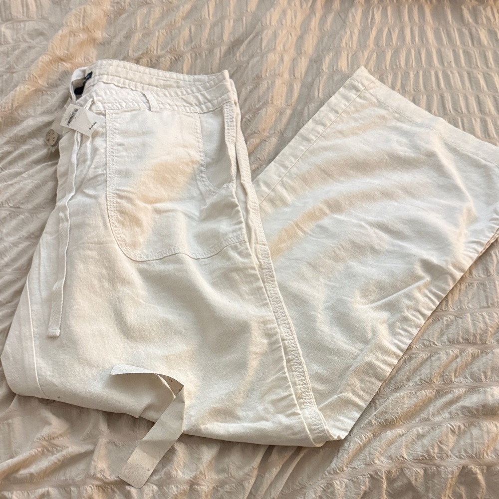 ** Gap Hadley ** women’s white linen pant, size 8, NWT
